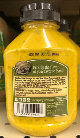 3 Bottles of Silver Spring Squeeze Jalapeno Mustard, 9.5 oz