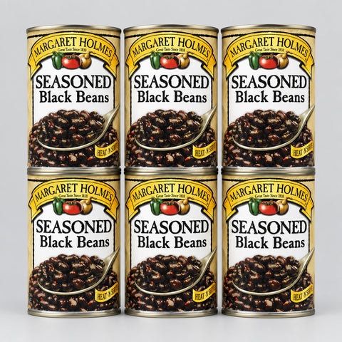 6 Cans of Margaret Holmes Southern Style Seasoned Black Beans, 15 oz