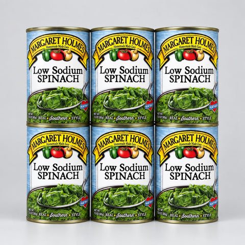 6 Cans of Margaret Holmes Southern Style Low Sodium Spinach, 13.5 oz
