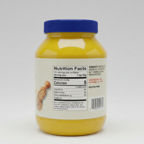 2 Jars of Sauer's Classic Yellow Mustard 32 Oz Sauce BBQ Hamburger Bottle