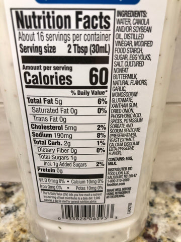 Food Lion Buttermilk Ranch Salad Dressing, 16 oz
