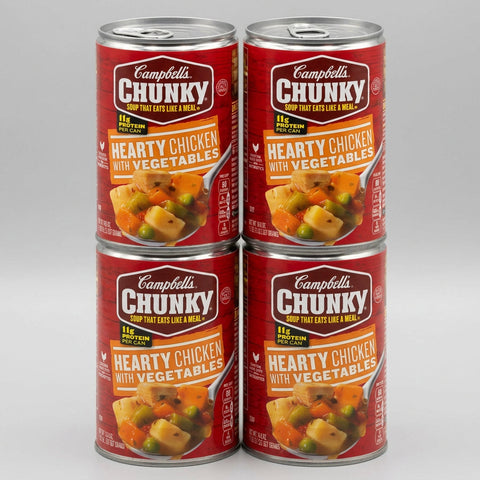 4 Cans of Campbell's Chunky Hearty Chicken with Vegetables Soup, 18.6 oz