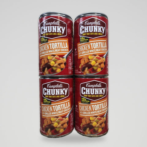 4 Cans of Campbell's Chunky Chicken Tortilla White Meat Soup, 18.6 oz