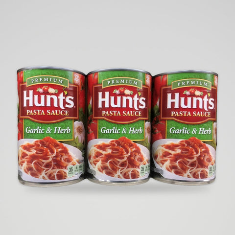 3 Cans of Hunt's Roasted Garlic & Herb Spaghetti Pasta Sauce Tomato, 24 oz