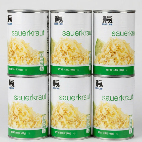 6 Cans of Food Lion Sauerkraut, 14.4 oz