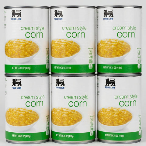 6 Cans of Food Lion Cream Style Corn, 14.75 oz