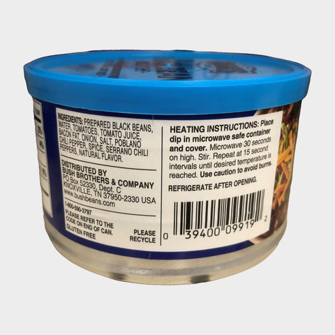 6 Cans of Bush's Black Bean Dip, 9.5 oz