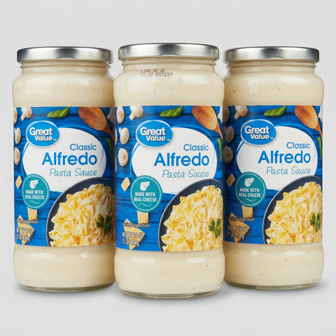 3 Jars of Great Value Alfredo Sauce 3 ct, 16 oz