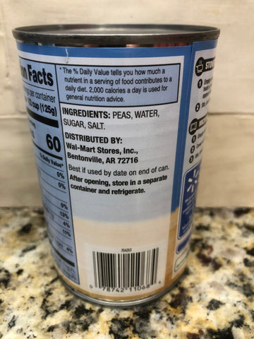 6 Cans of Great Value Sweet Green Peas, 15 oz