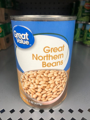 6 Cans of Great Value Great Northern Beans, 15.5 oz
