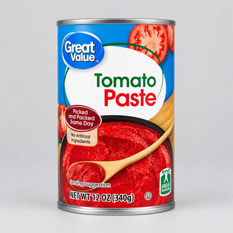6 Cans of Great Value Tomato Paste, 12 oz