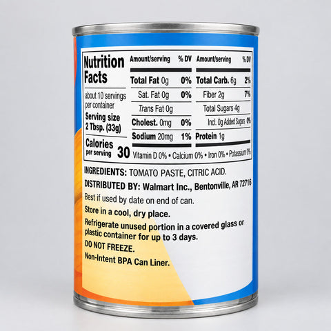6 Cans of Great Value Tomato Paste, 12 oz
