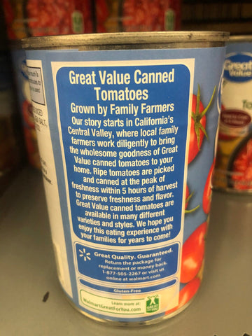 6 Cans of Great Value Fire Roasted Diced Tomatoes, 14.5 oz