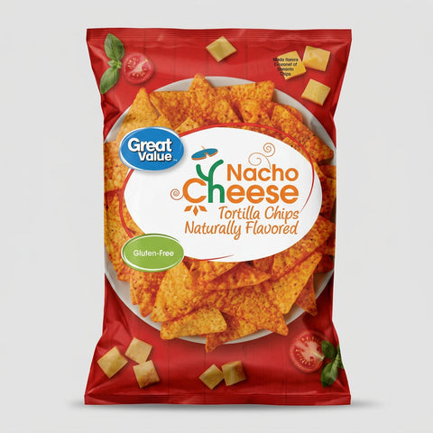 Great Value Nacho Cheese Tortilla Corn Chips Party Size 15 oz Salsa Dip