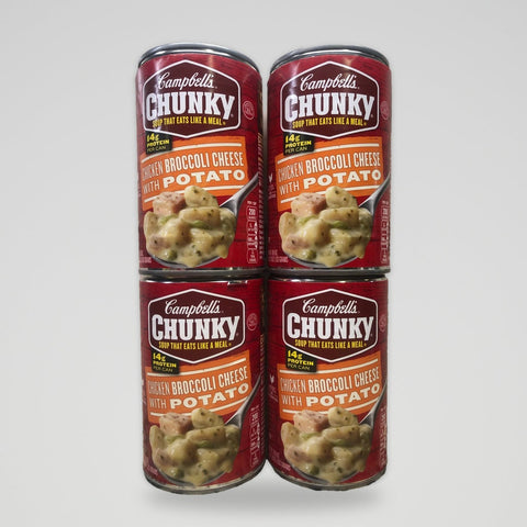 Campbell's Chunky Chicken Broccoli Cheese with Potato Soup, 18.8 oz Cans