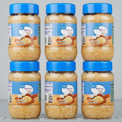 6 Jars of Great Value Minced Garlic, 8 oz