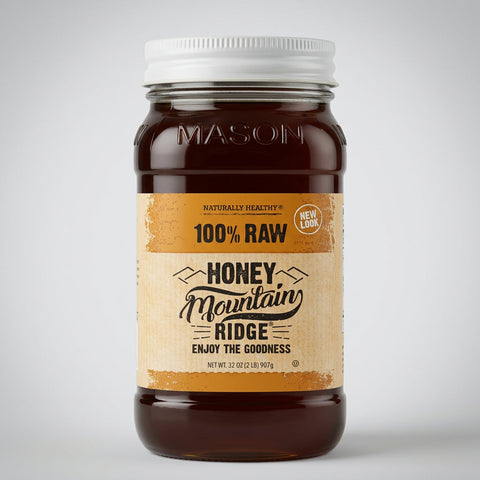 Mountain Ridge Pure Raw Honey Naturally Healthy Bee, 32 oz
