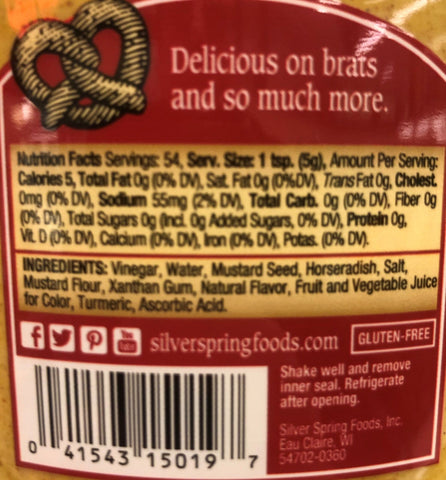4 Bottles of Silver Spring Squeeze Beer n Brat Mustard, 9.5 oz