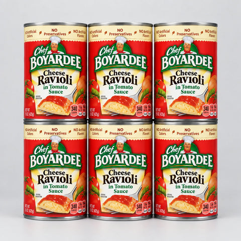 6 Cans of Chef Boyardee Cheese Ravioli in Tomato Sauce Microwave Pasta, 15 oz