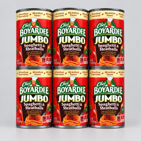 6 Cans of Chef Boyardee Jumbo Spaghetti & Meatballs in Sauce Pasta, 14.5 oz