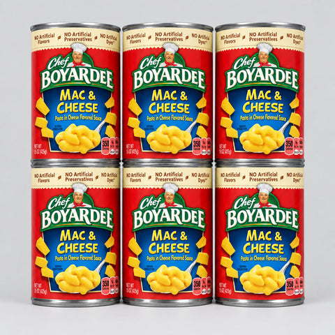 6 Cans of Chef Boyardee Mac and Cheese Macaroni, 15 oz