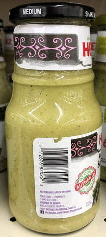 Herdez Medium Roasted Poblano Salsa Cremosa Dip, 15.7 oz