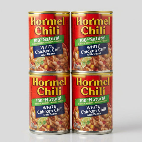 4 Cans of Hormel 100% Natural White Chicken Chili With Beans, 15 oz