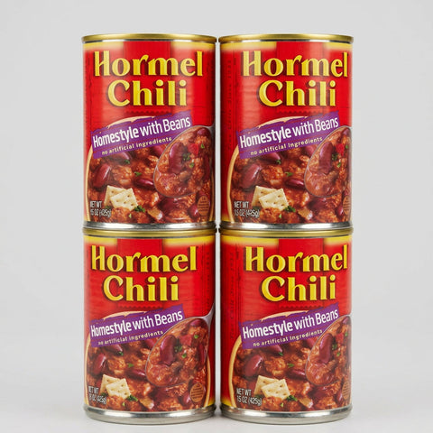 4 Cans Hormel Homestyle Chili With Beans 15 oz Can