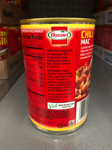4 Cans of Hormel Chili Chunky Beef with Beans, 15 oz