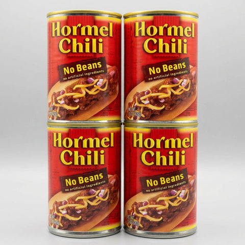 4 Cans of Hormel Chili with No Beans, 15 oz