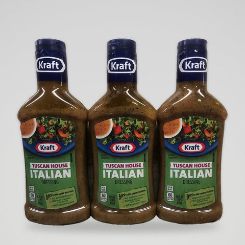 3 Bottles of Kraft Tuscan House Italian Salad Dressing, 16 oz