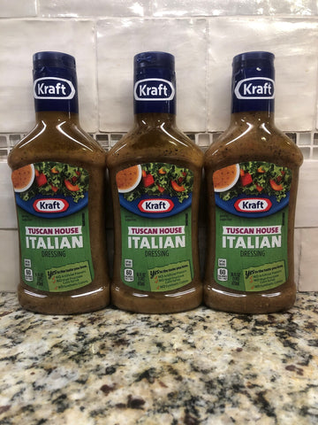 3 BOTTLES Kraft Tuscan House Italian Salad Dressing 16 oz Tangy