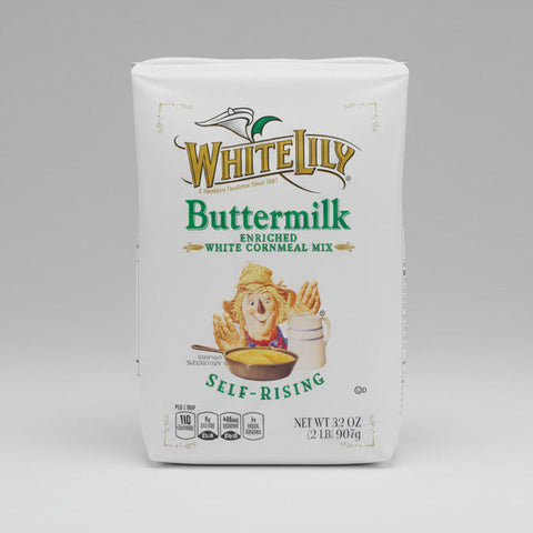 2 BAGS White Lily Buttermilk Enriched White Cornmeal Mix Self-Rising 2 lb Bag