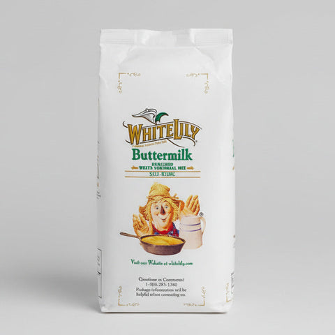 2 BAGS White Lily Buttermilk Enriched White Cornmeal Mix Self-Rising 2 lb Bag