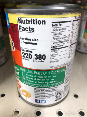 4 Cans of Campbell's SpaghettiOs Pasta with Chicken Meatballs, 15.6 oz