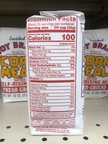 2 Bags of Lakeside Mills Joy Brand Enriched White Corn Meal Mix, 2 lb