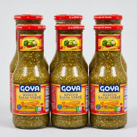 3 Bottles of Goya Medium Verde Salsa Sauce, 17.6 oz