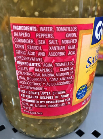 3 Bottles of Goya Medium Verde Salsa Sauce, 17.6 oz