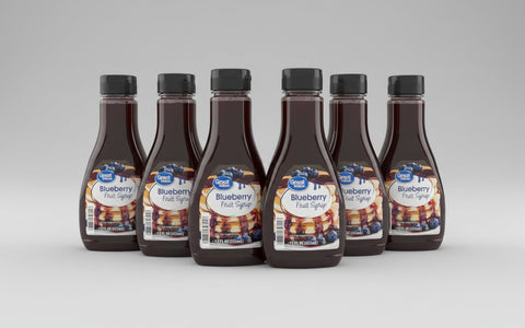 SIX BOTTLES Great Value Blueberry Fruit Syrup 12 fl oz Pancake Waffle Breakfast