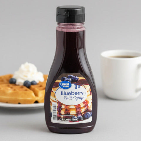 SIX BOTTLES Great Value Blueberry Fruit Syrup 12 fl oz Pancake Waffle Breakfast