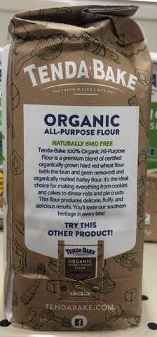 2 Bags of Southern Biscuit Tenda Bake 100% Organic All Purpose Flour, 2 lb