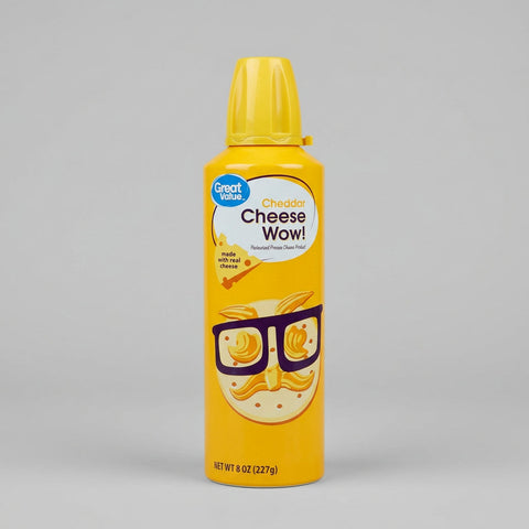 Great Value Cheese Wow! Spray Squeeze Cheddar Cheese Wiz 8 oz Can