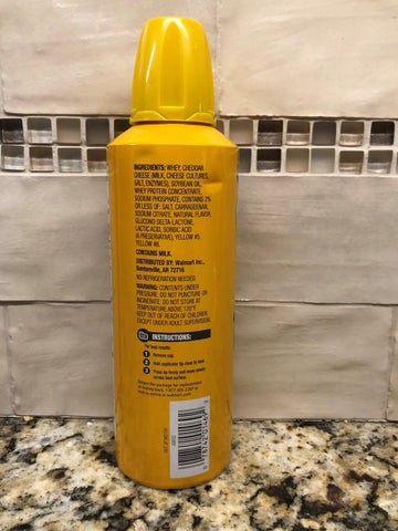 Great Value Cheese Wow! Spray Squeeze Cheddar Cheese Wiz 8 oz Can