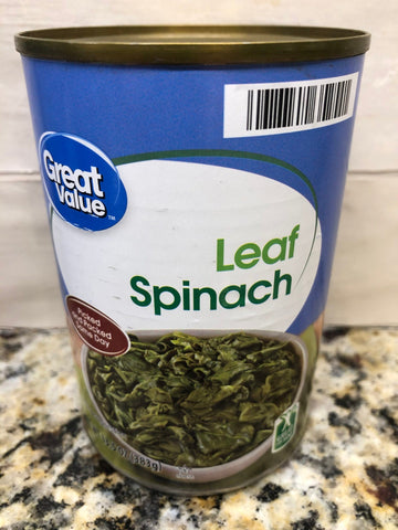 6 Cans of Great Value Leaf Spinach, 13.5 oz