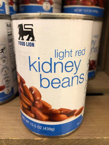 6 Cans of Food Lion Light Red Kidney Beans, 15.5 oz