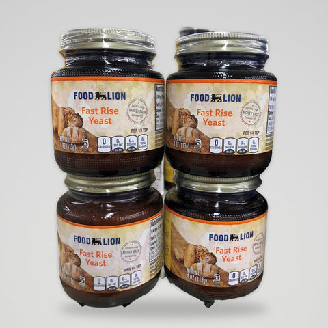 4 Jars Food Lion Fast Rise Yeast 4 oz Jar