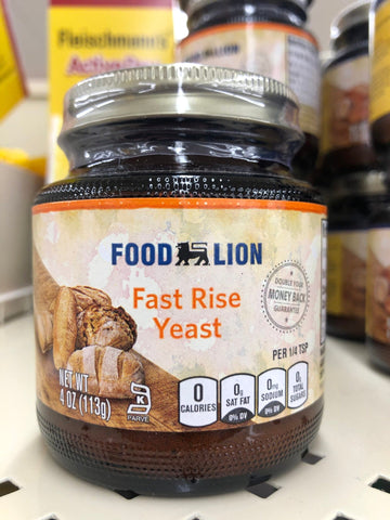 4 Jars Food Lion Fast Rise Yeast 4 oz Jar