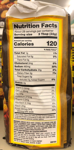 2 Bags of White Lily Enriched Three Rivers Cornmeal Mix Self-Rising, 2 lb