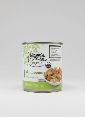 6 CANS Nature's Promise Organic Mushroom Stems & Pieces 4 oz Can Vegetable