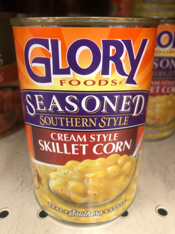 6 Cans of Glory Foods Seasoned Southern Style Skillet Cream Corn, 15 oz
